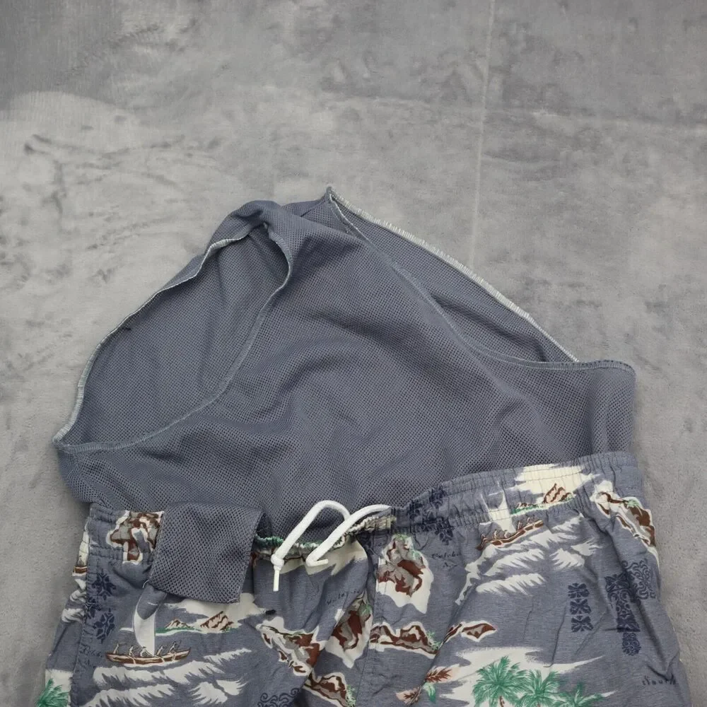 Dolphin Shorts Mens M Multicolor High Rise Tropical Hawaii Palm Trees Trunks